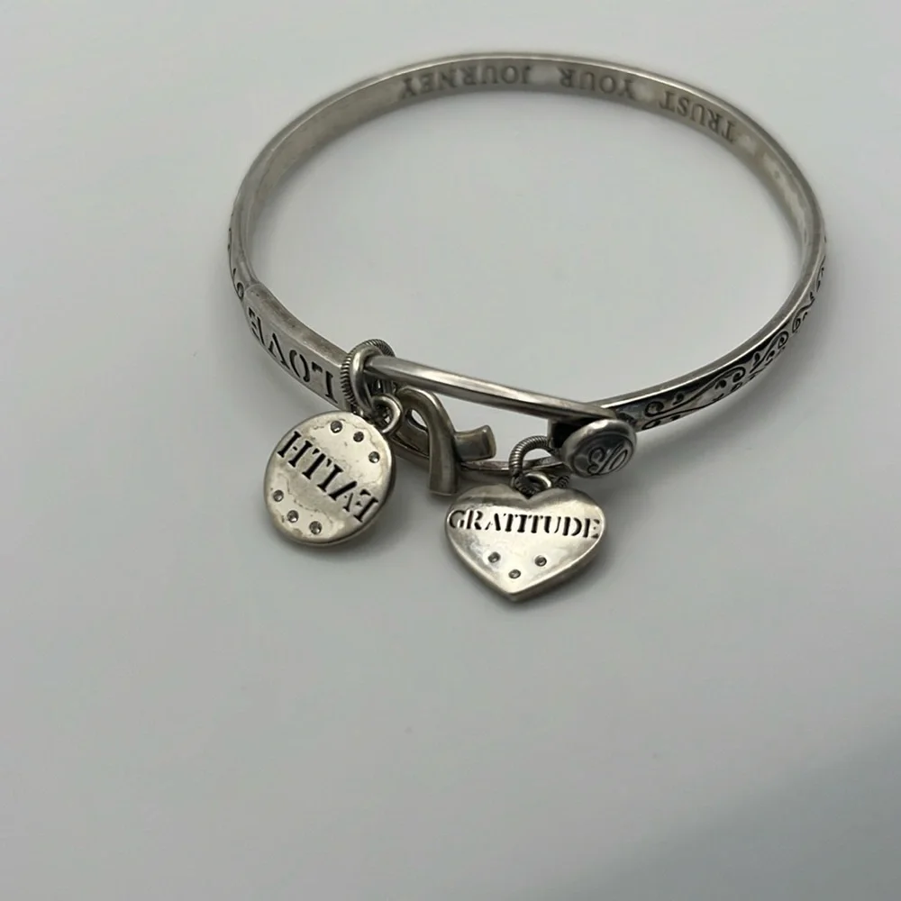 Brighton Power of Pink Ribbon Breast Cancer Gratitude Bangle Bracelet